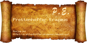 Prettenhoffer Erazmus névjegykártya